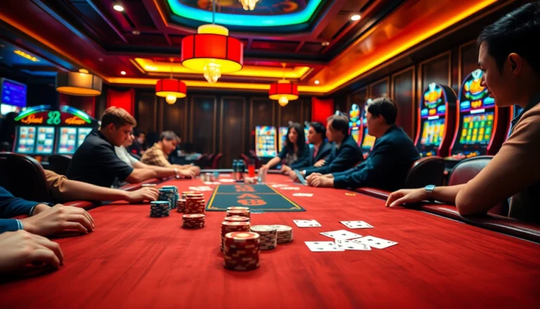 GO 8 thrives in an exciting high-stakes poker environment, showcasing vibrant chips and intense gameplay.