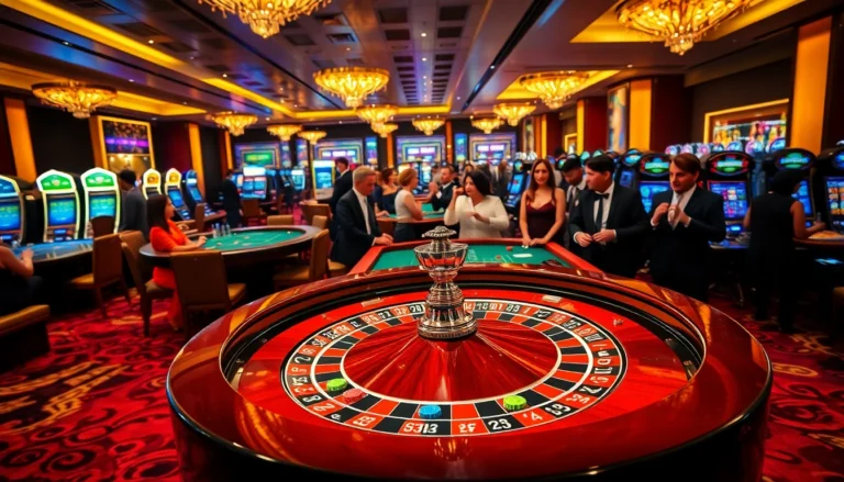 Players excitedly placing bets at a roulette table showcasing the thrilling atmosphere of gambling at https://jun88bet.net/.